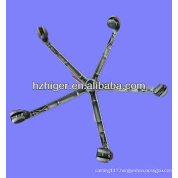 aluminum die casting movable furniture legs parts with five Wheel Chair